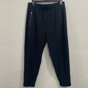 Athleta Cosmic Jogger Black Elastic Waist Stretch Zipper Pockets Medium